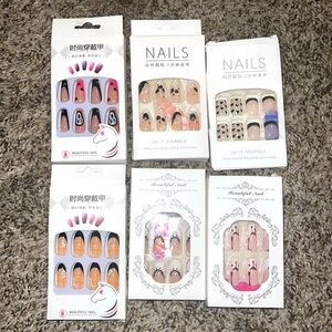 BRAND NEW 6 Sets of Press-On Nails